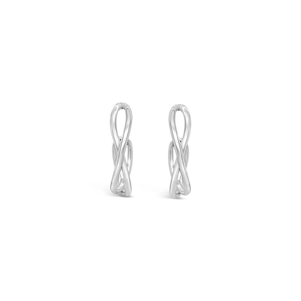 Sterling Silver Twist Illusion Hoop Earrings