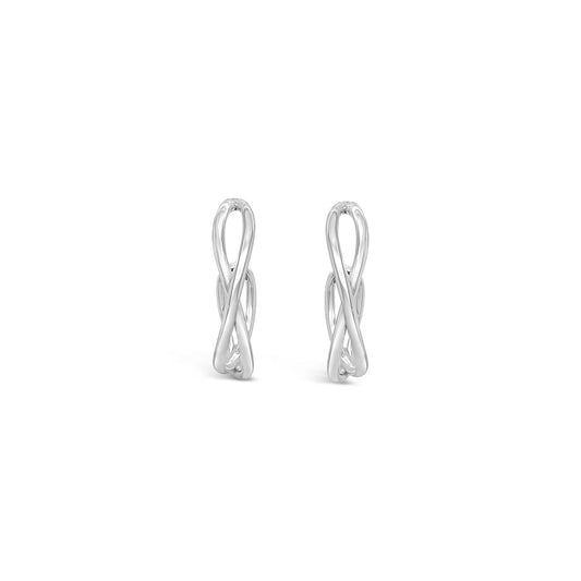Sterling Silver Twist Illusion Hoop Earrings