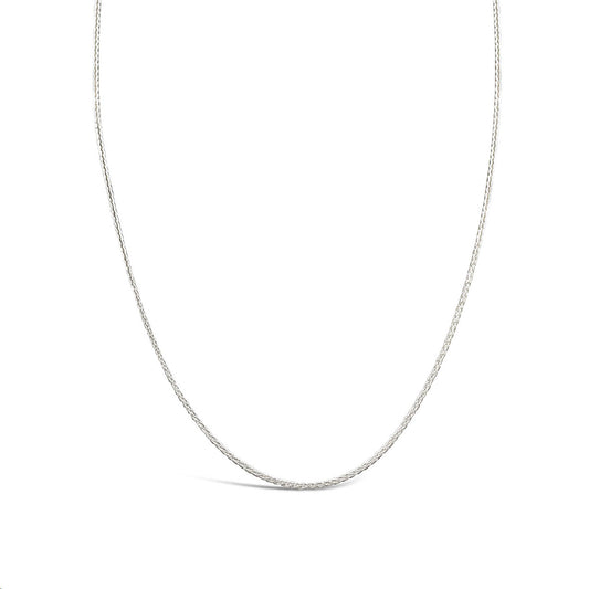 50cm Sterling Silver Wheat Pattern Adjustable Chain