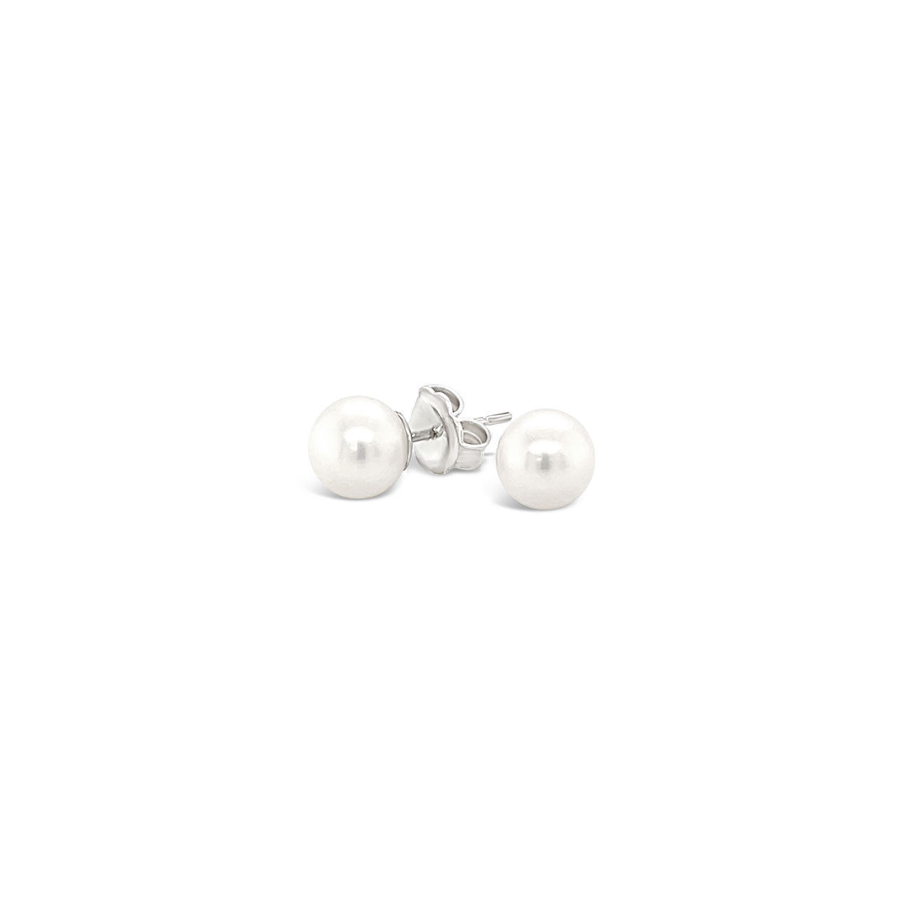 Sterling Silver 5-5.5mm Round Fresh Water Pearl Stud Earrings