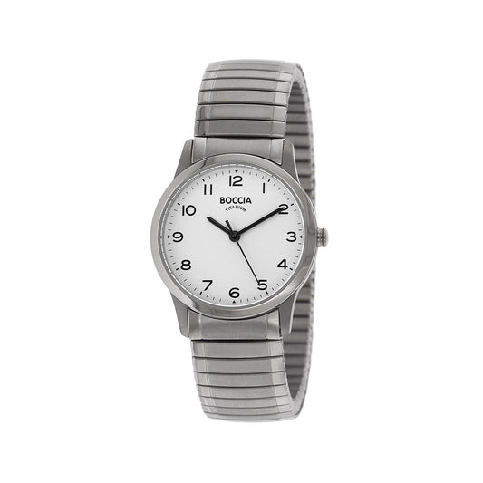 3287-01 - Ladies Titanium Everyday Watch with White Dial