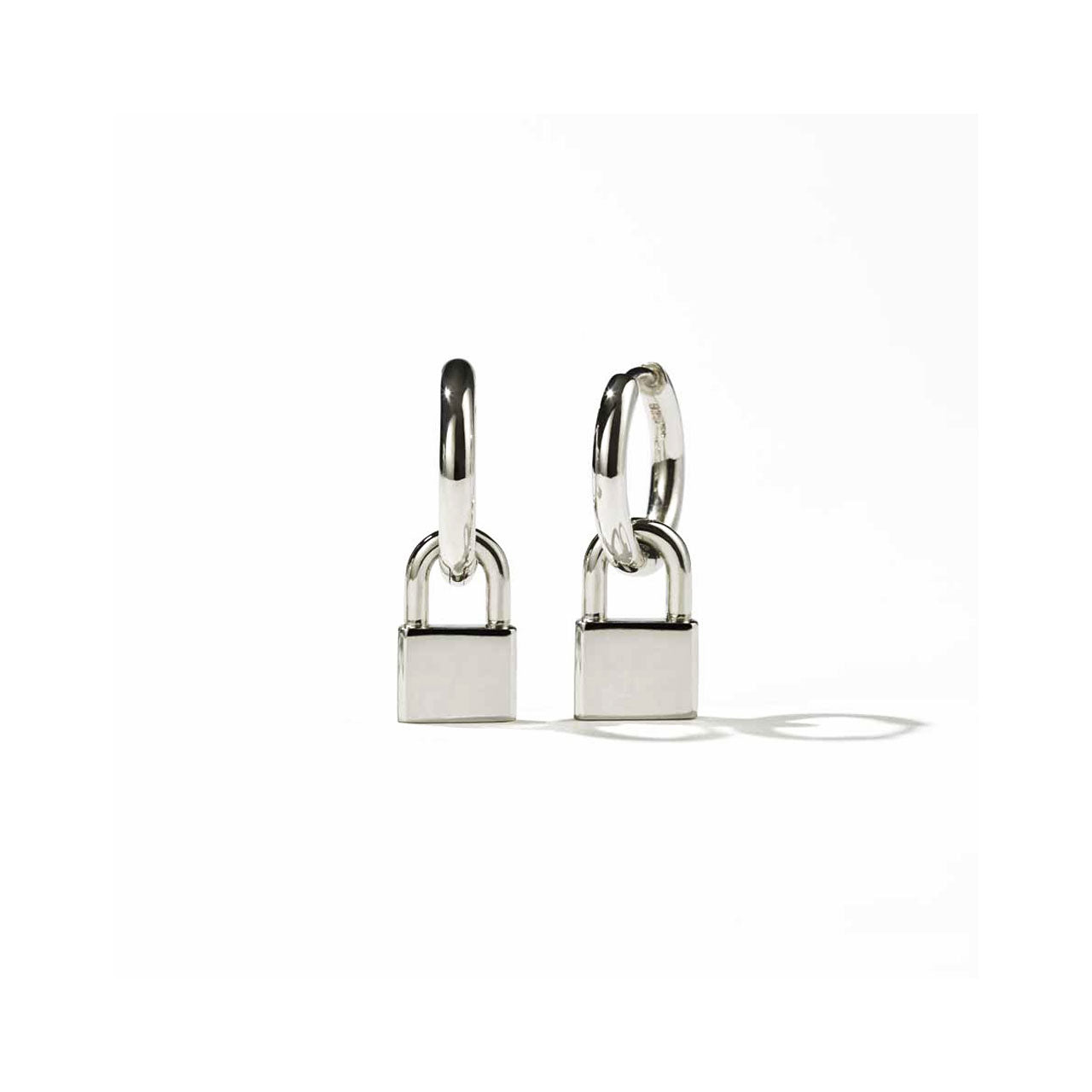 Sterling Silver Locked Charm Earrings