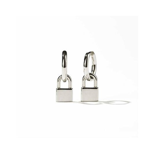 Sterling Silver Locked Charm Earrings