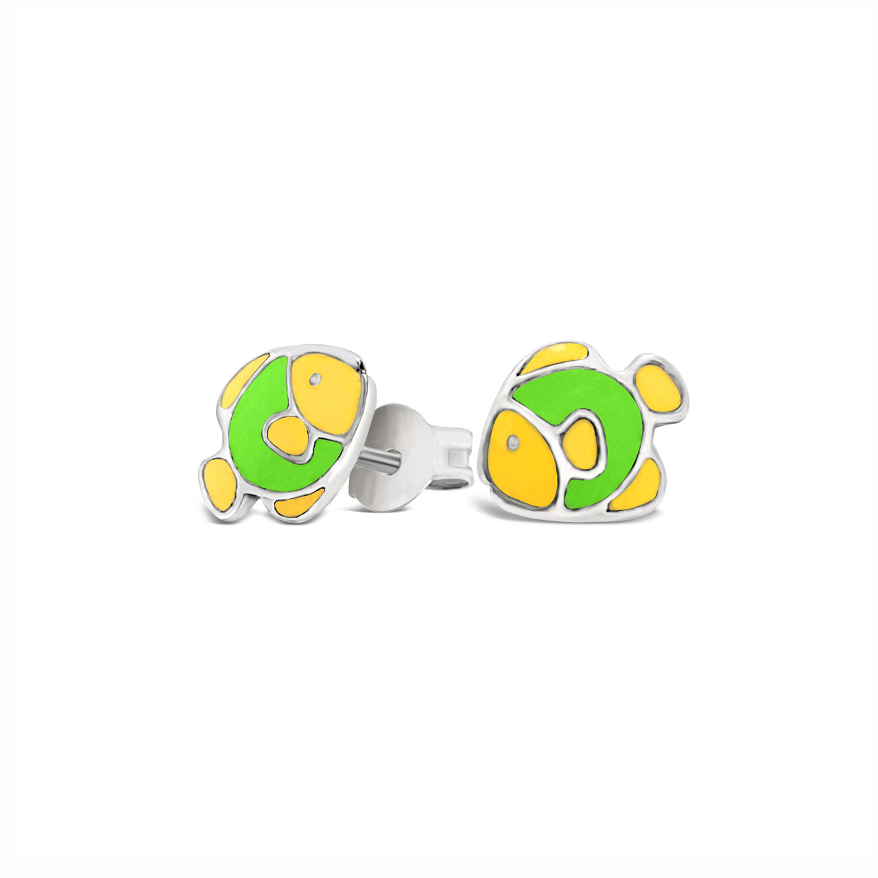 Yellow & Green Fish Stud Earrings