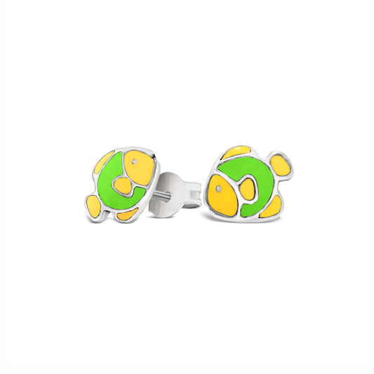 Yellow & Green Fish Stud Earrings