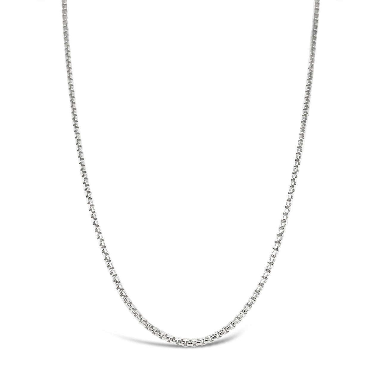 60cm Sterling Silver 2.0mm Round Box Chain