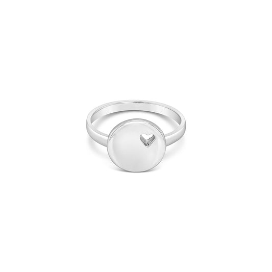 Sterling Silver Circle of Love 10mm Signet Ring