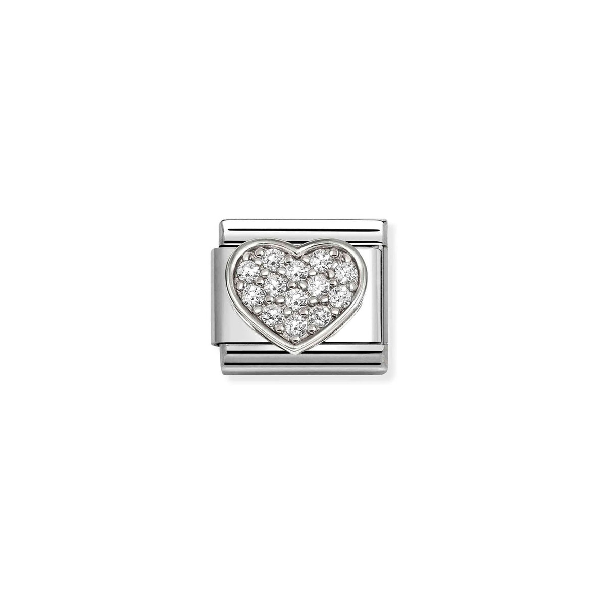 Composable Classic Link 330322/24 White Heart CZ In Silver