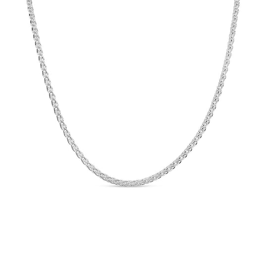 45cm Sterling Silver 2.5mm Wheatsheaf Chain