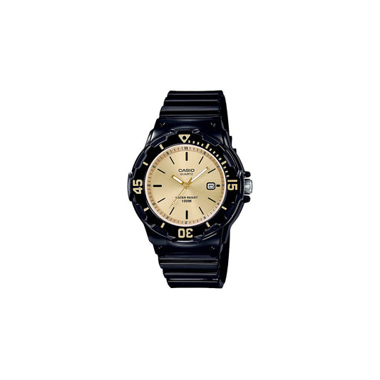 Casio Ladies Black & Gold Watch - LRW200H-9E