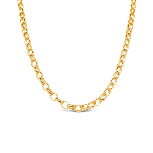 45cm 9k Yellow Gold BO3 Oval Belcher Chain