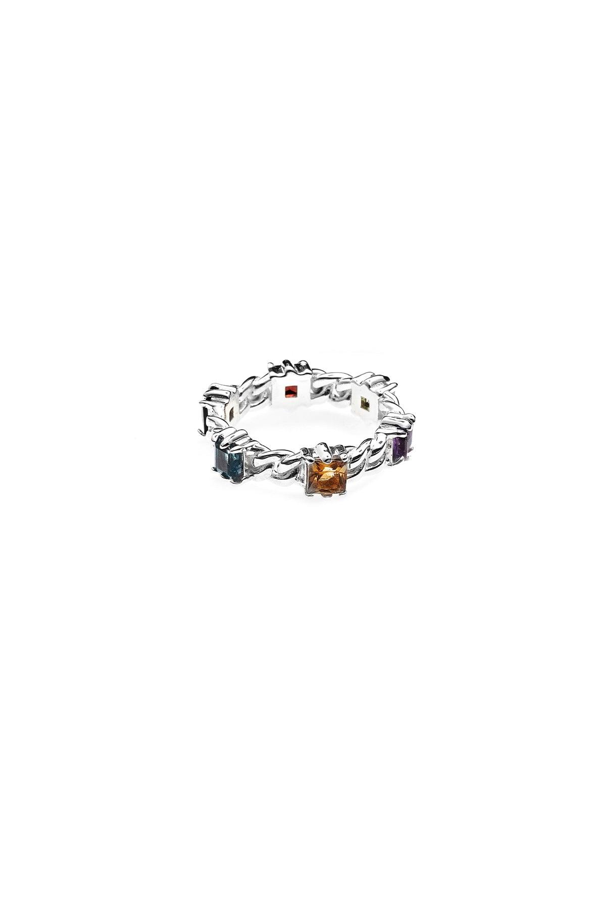 Multi Stone Chain Ring - Jamies Jewellers