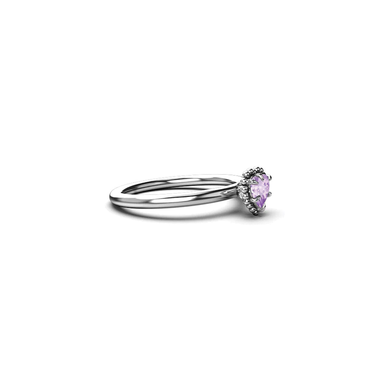 Dahlia's Heart Ring - Amethyst