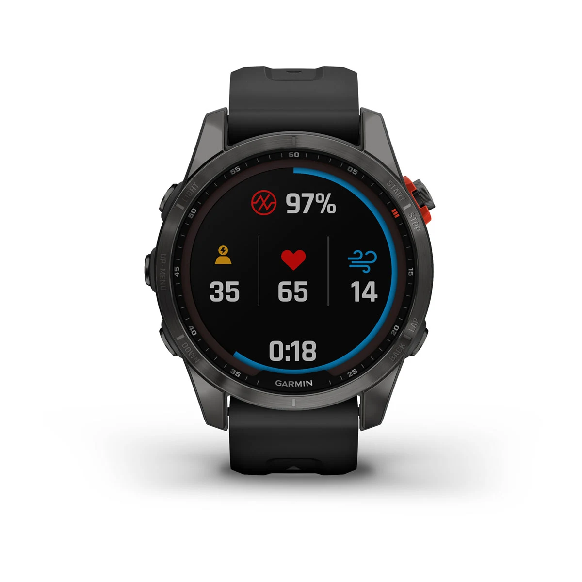 fēnix® 7S – Solar Edition - Slate Gray with Black Band - 010-02539-13