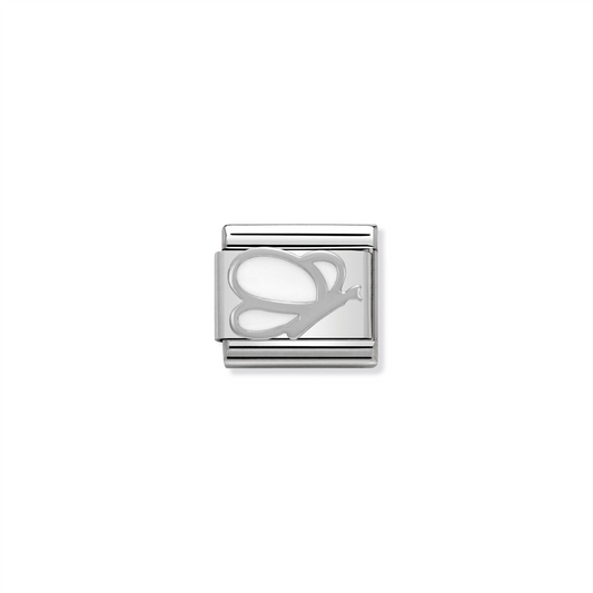 Composable Classic Link 330202/02 White Butterfly in Silver