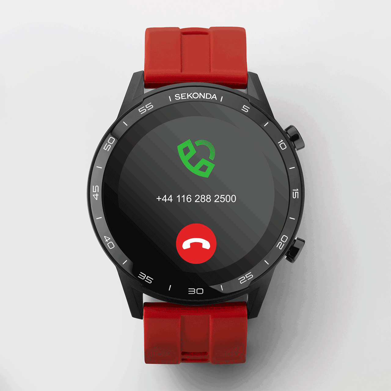 Sekonda Active Smartwatch | Black Case & Red Silicone Strap | 1910