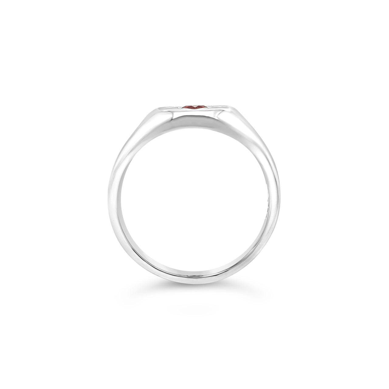 Sterling Silver Orange CZ Star Set Signet Ring