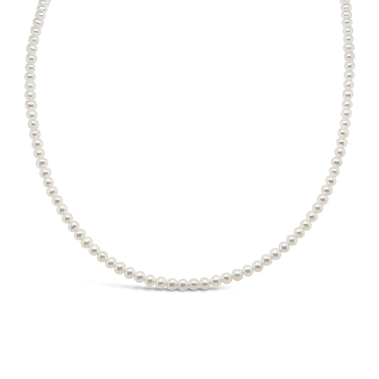 3-3.5mm Semi Round White Fresh Water Pearl Necklace
