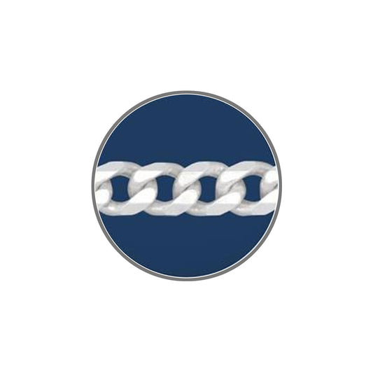 50cm Sterling Silver V541 Bevelled Diamond Cut Curb Chain