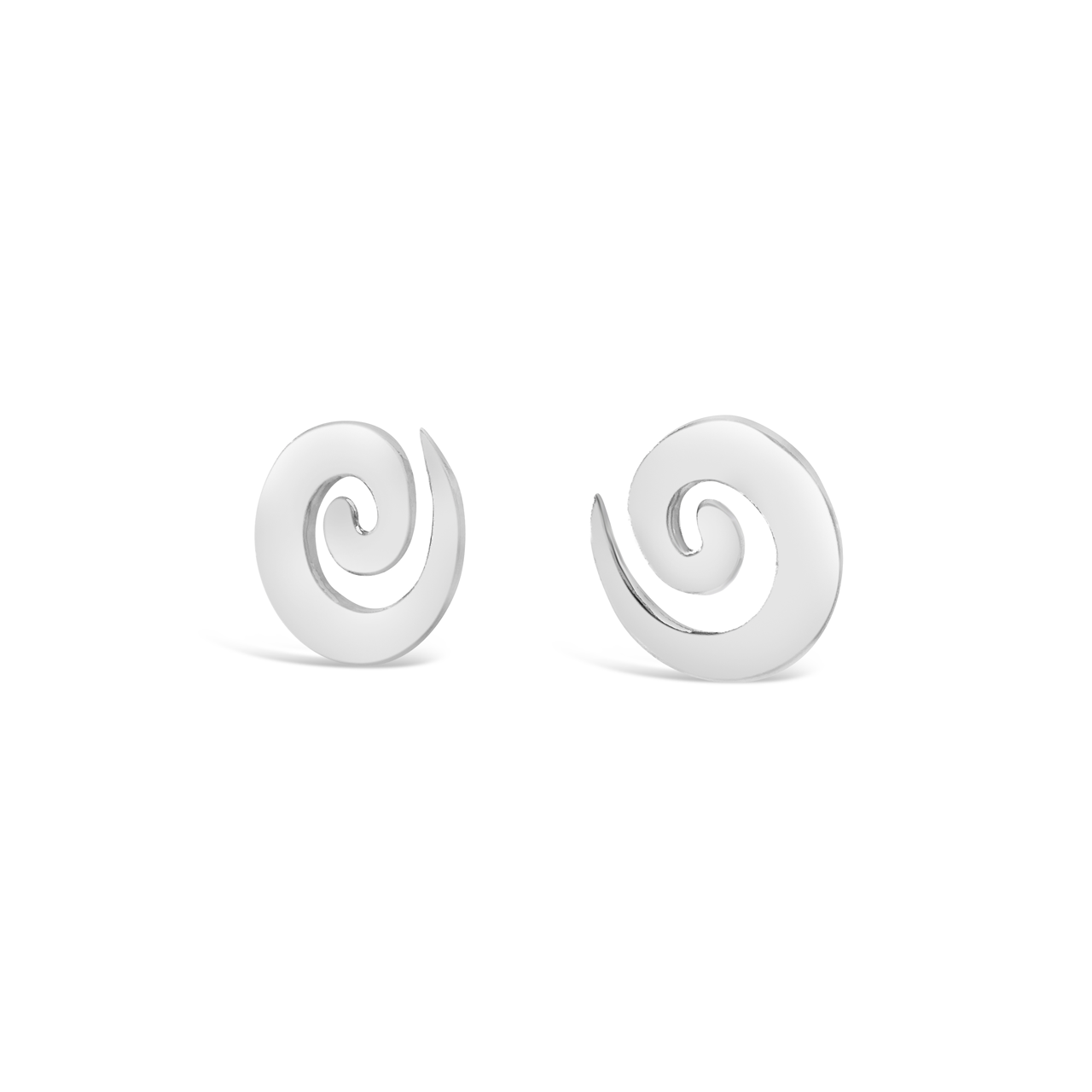 Sterling Silver Medium Koru Spiral Stud Earrings