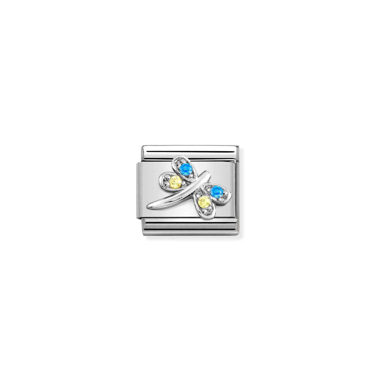 Composable Classic Link 330304/39 Light Blue & Yellow Dragonfly CZ In Silver
