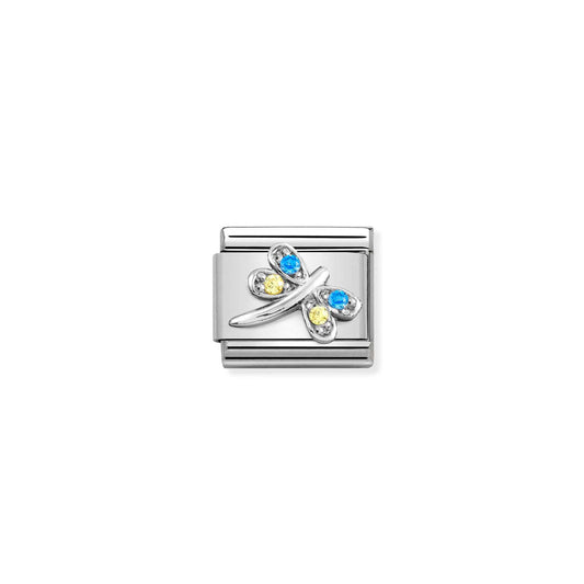Composable Classic Link 330304/39 Light Blue & Yellow Dragonfly CZ In Silver