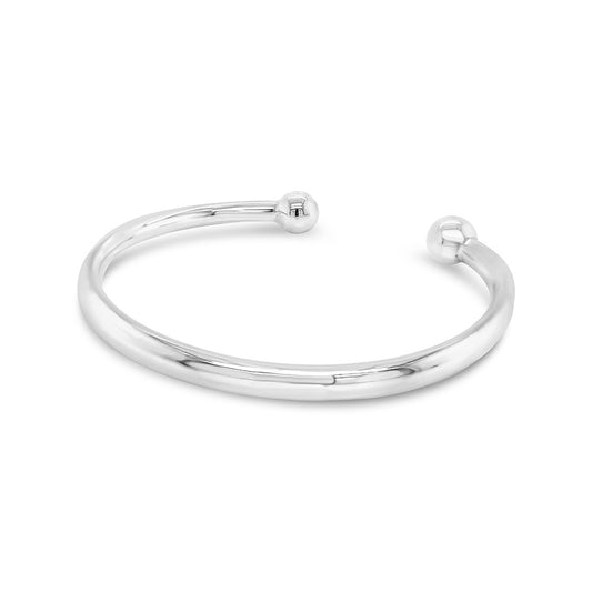 Sterling Silver Mens Rounded Tension Bangle