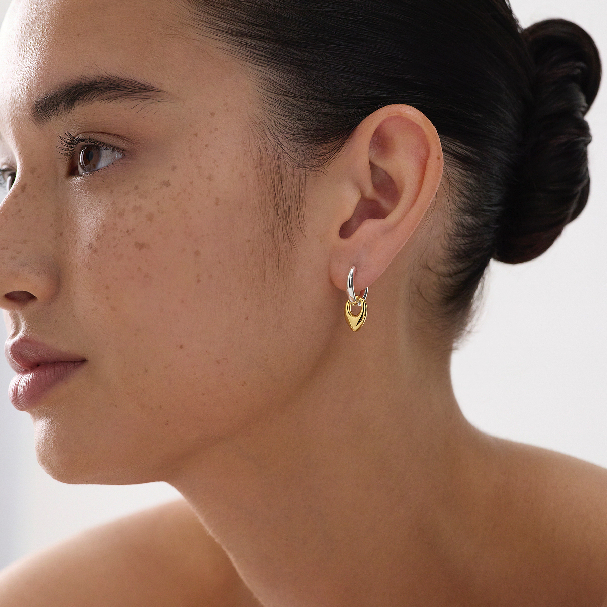 Petal Huggie Earring - 2 Tone