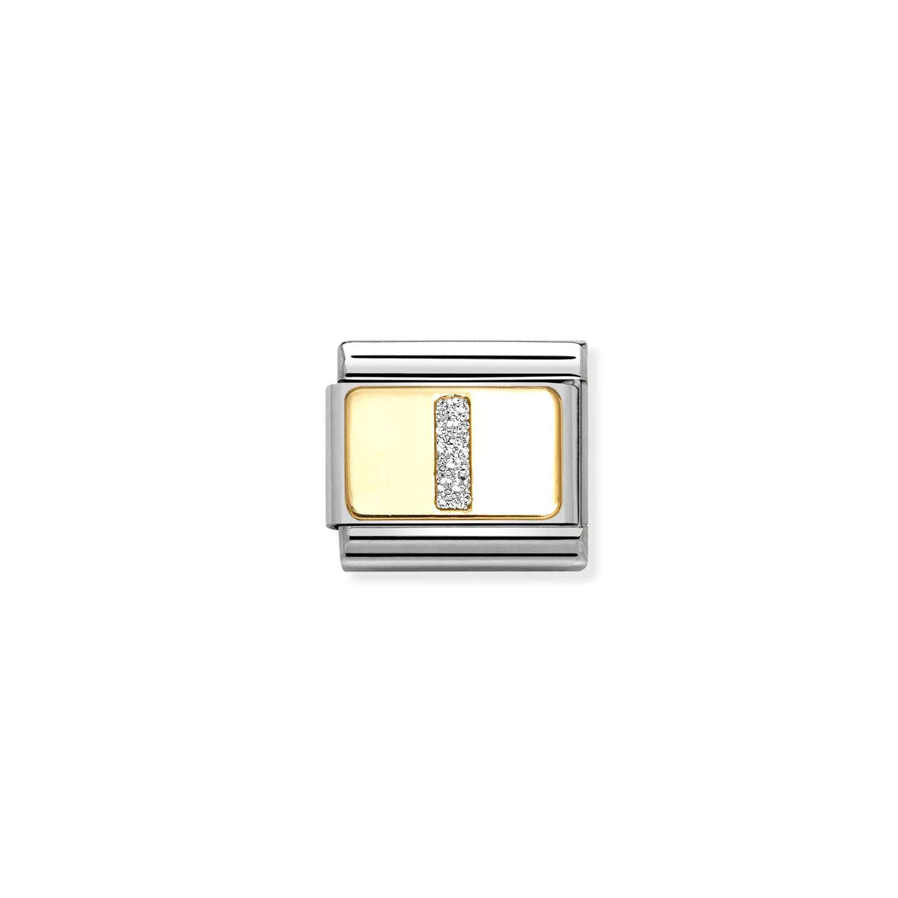 Composable Classic Link 030291/09 Silver Letter I In 18K Gold & Glitter Enamel