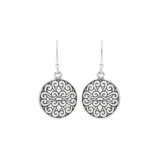Sterling Silver Fleur De Lis Drop Earrings