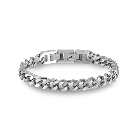 Dandy Mens 7.5mm Polished Steel Bracelet