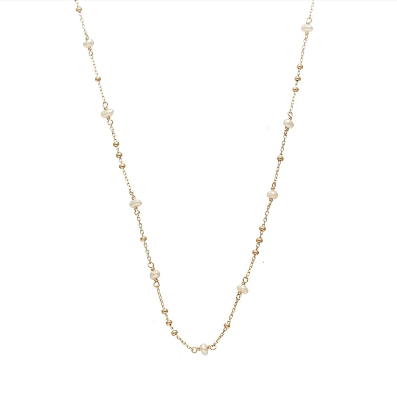 Dotty Necklace Pearl + Gold
