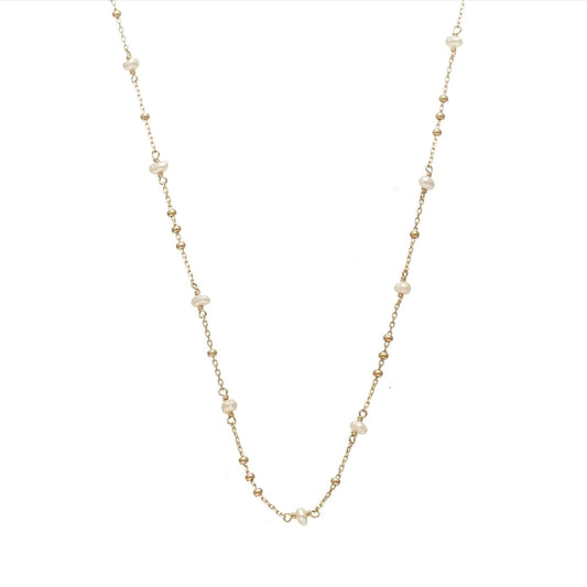 Dotty Necklace Pearl + Gold