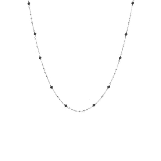 Dotty Necklace Black Spinel + Silver