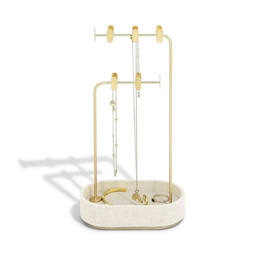 Oatmeal & Linen Multi-Hook Jewellery Stand