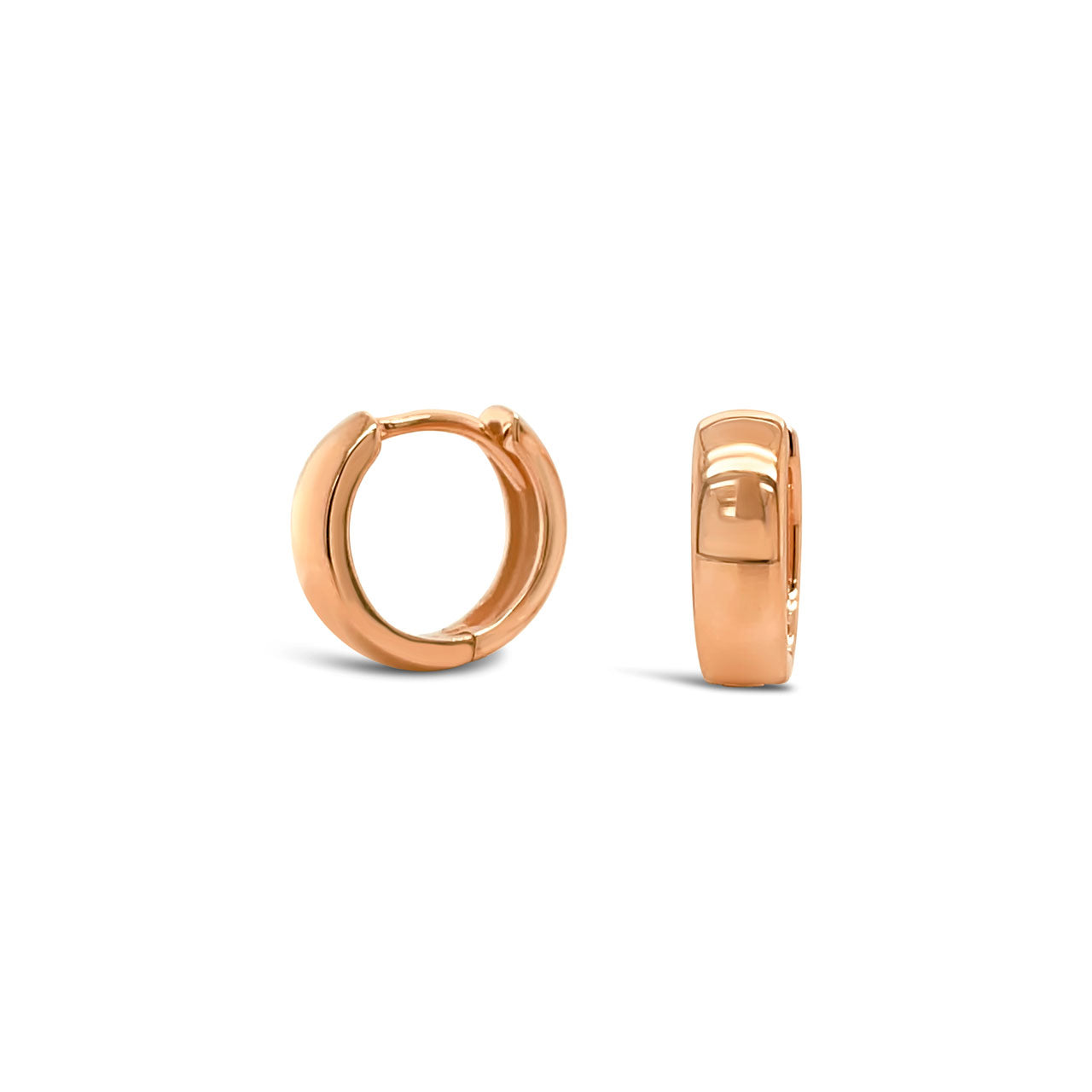 9k Rose Gold Small Rounded Huggie Earrings