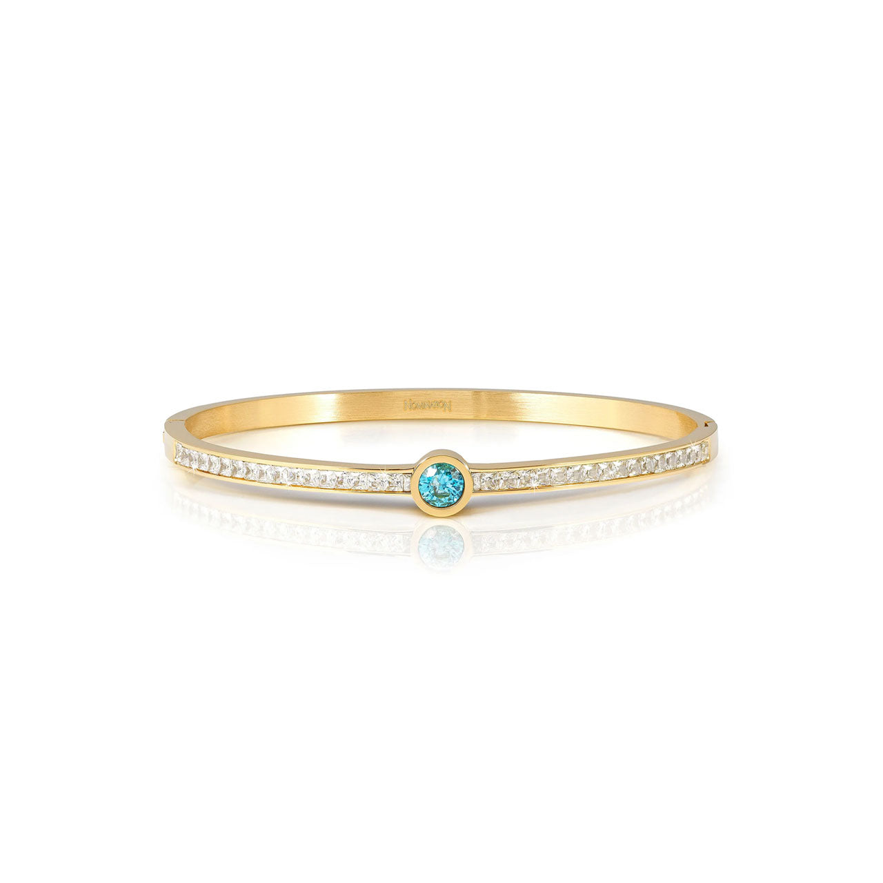 Pretty Bangles 029519/20/21/022 Gold With White & Blue CZ
