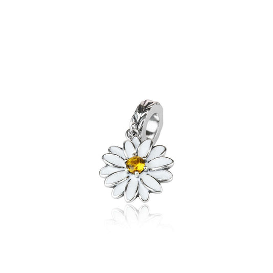 White Daisy Pendant Charm (Cherished)