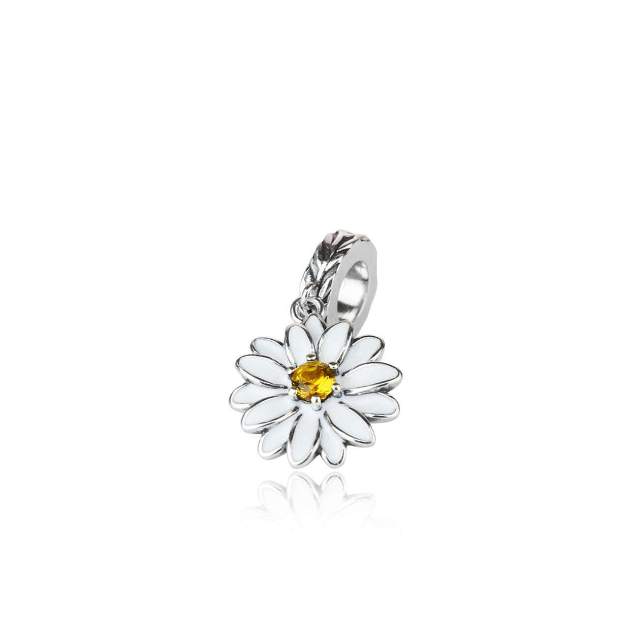 White Daisy Pendant Charm (Cherished)