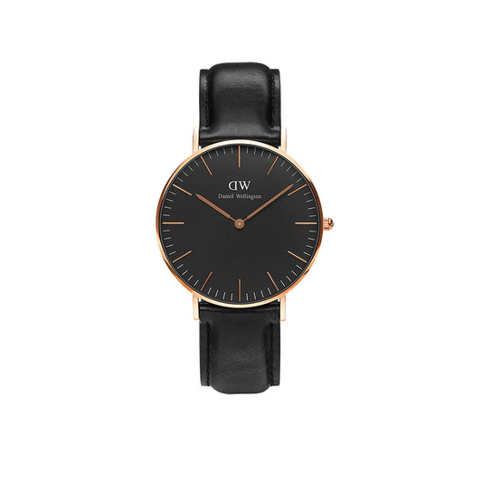 Classic 36mm Sheffield - Black & Rose Gold Watch