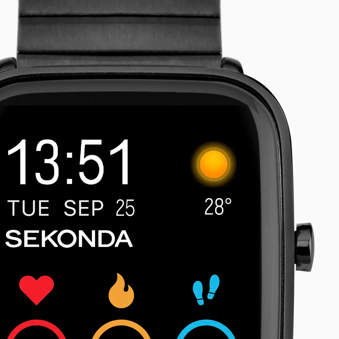 Sekonda Motion Plus Smart Watch | Black Alloy Case & Stainless Steel Bracelet | 30223