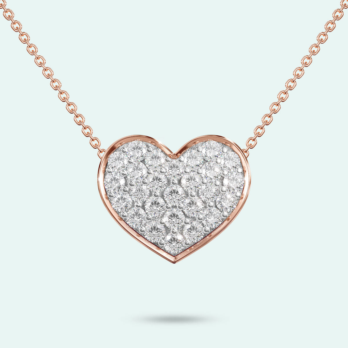 9k Rose Gold The Full Heart Diamond Pendant