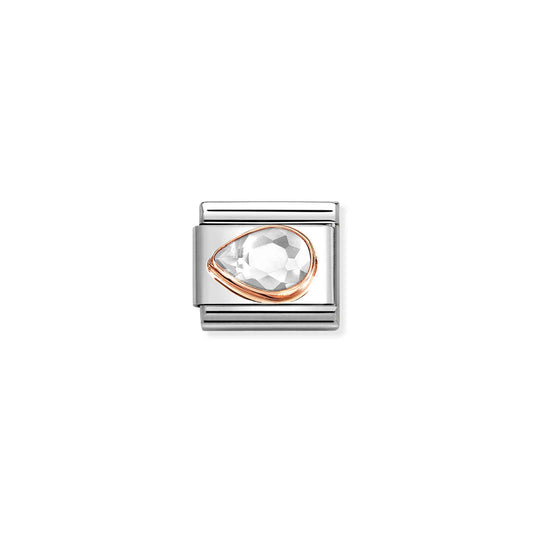 Composable Classic Link 430605/010 Tear Drop Left 9K Rose Gold & White CZ