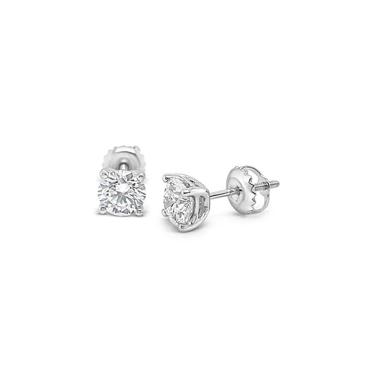 18k White Gold 1.00ct Lab Grown Diamond Stud Earrings