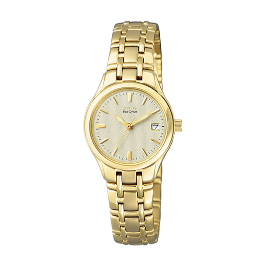 Citizen - Ladies Gold Plated Steel Eco-Drive - EW1262-55P