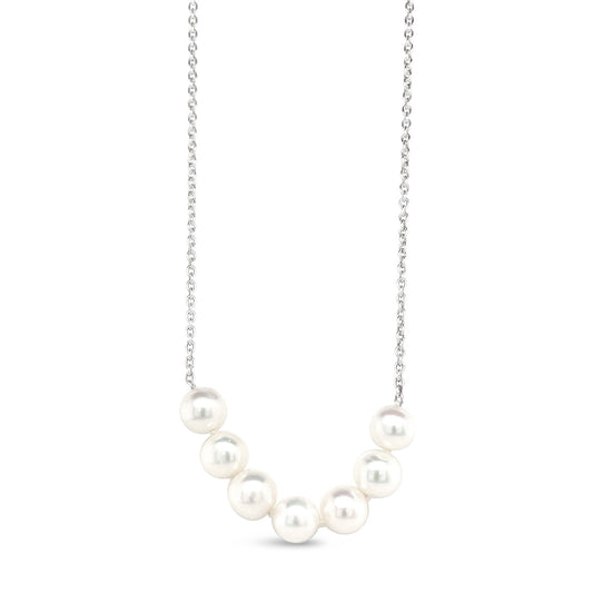 Sterling Silver & 7 Fresh Water Pearl Necklace
