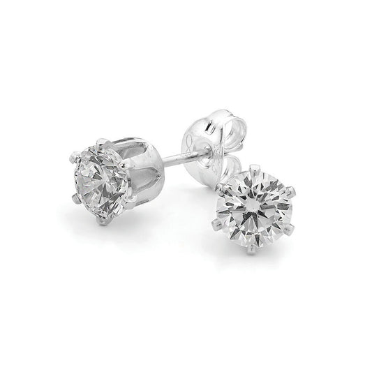 White 5mm CZ Stud Earrings