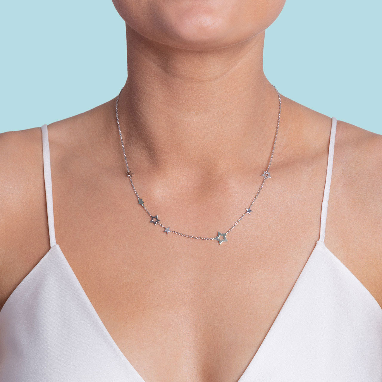 Sterling Silver 45cm Stargazers Pendant