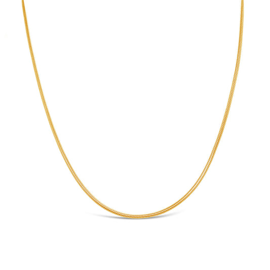 45cm 9k Yellow Gold SNK12 Round Snake Chain