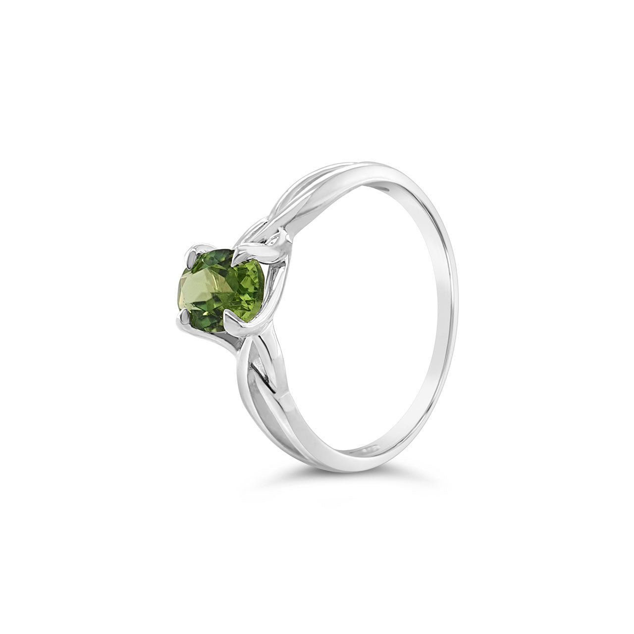 Sterling Silver Oval Twist Peridot Dress Ring